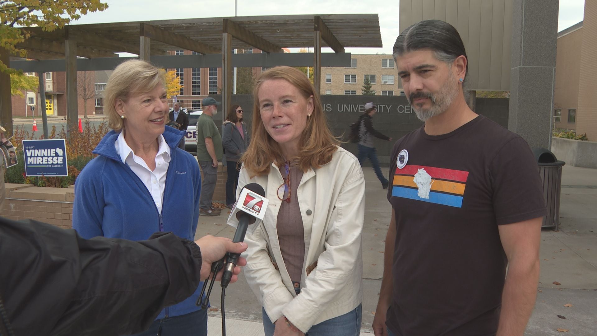 Rebecca Cooke And Tammy Baldwin Campaign Together In Stevens Point