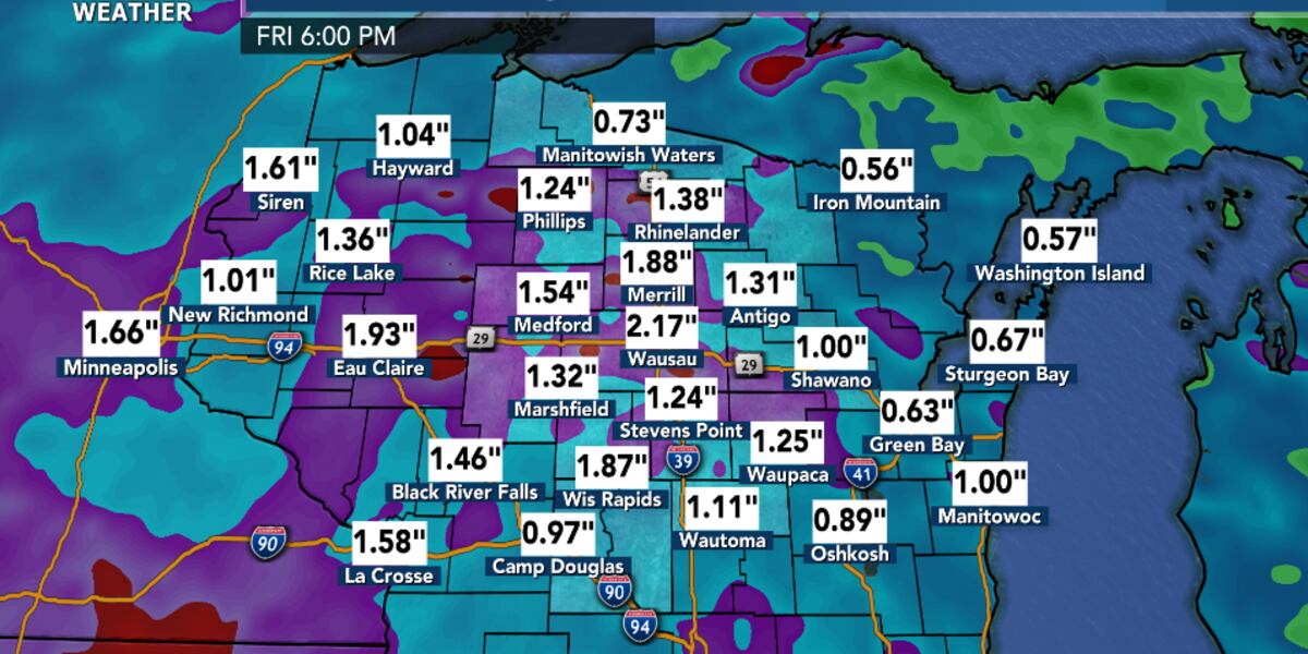 Moderate Weather Map First Alert Weather: Moderate to heavy rain arrives on Thursday