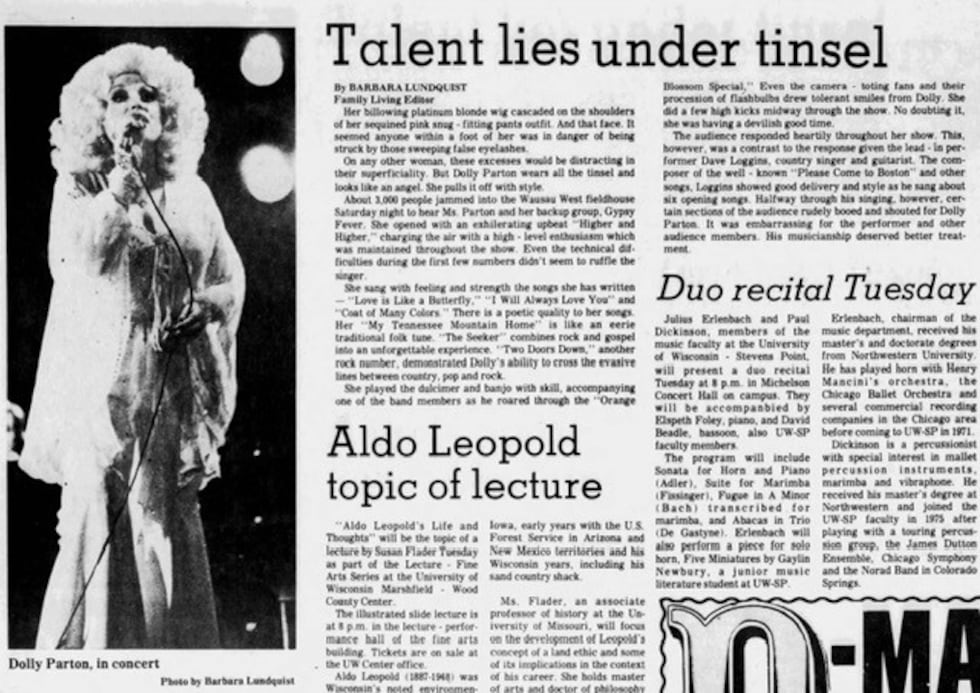 Remembering Dolly Parton’s visit to central Wisconsin in 1977