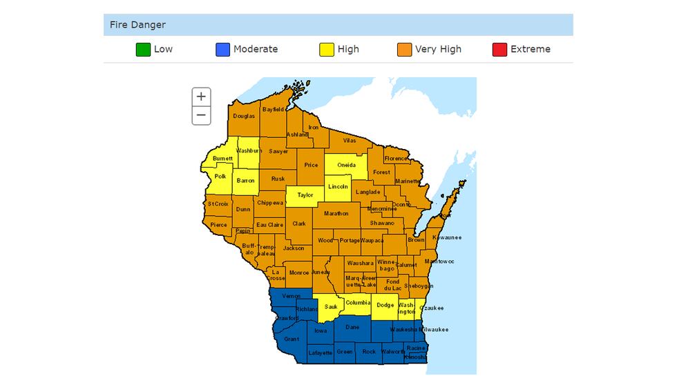 Fire Numbers Wi Debris burning linked to several wildfires in Wisconsin in recent days