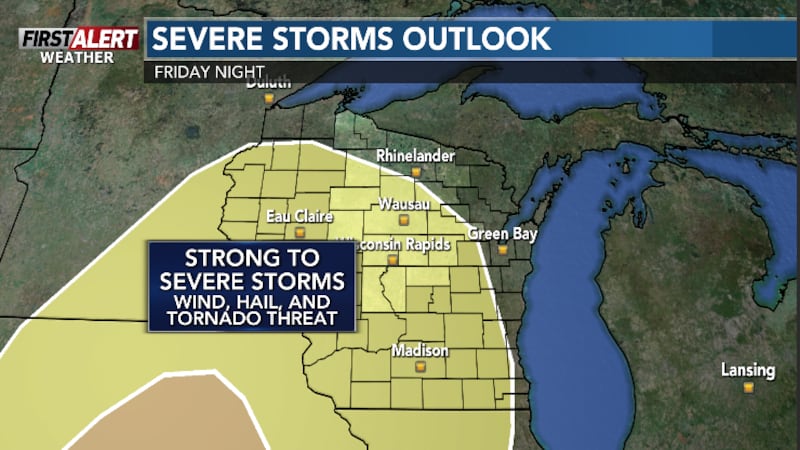 Strong to severe storms on Friday
