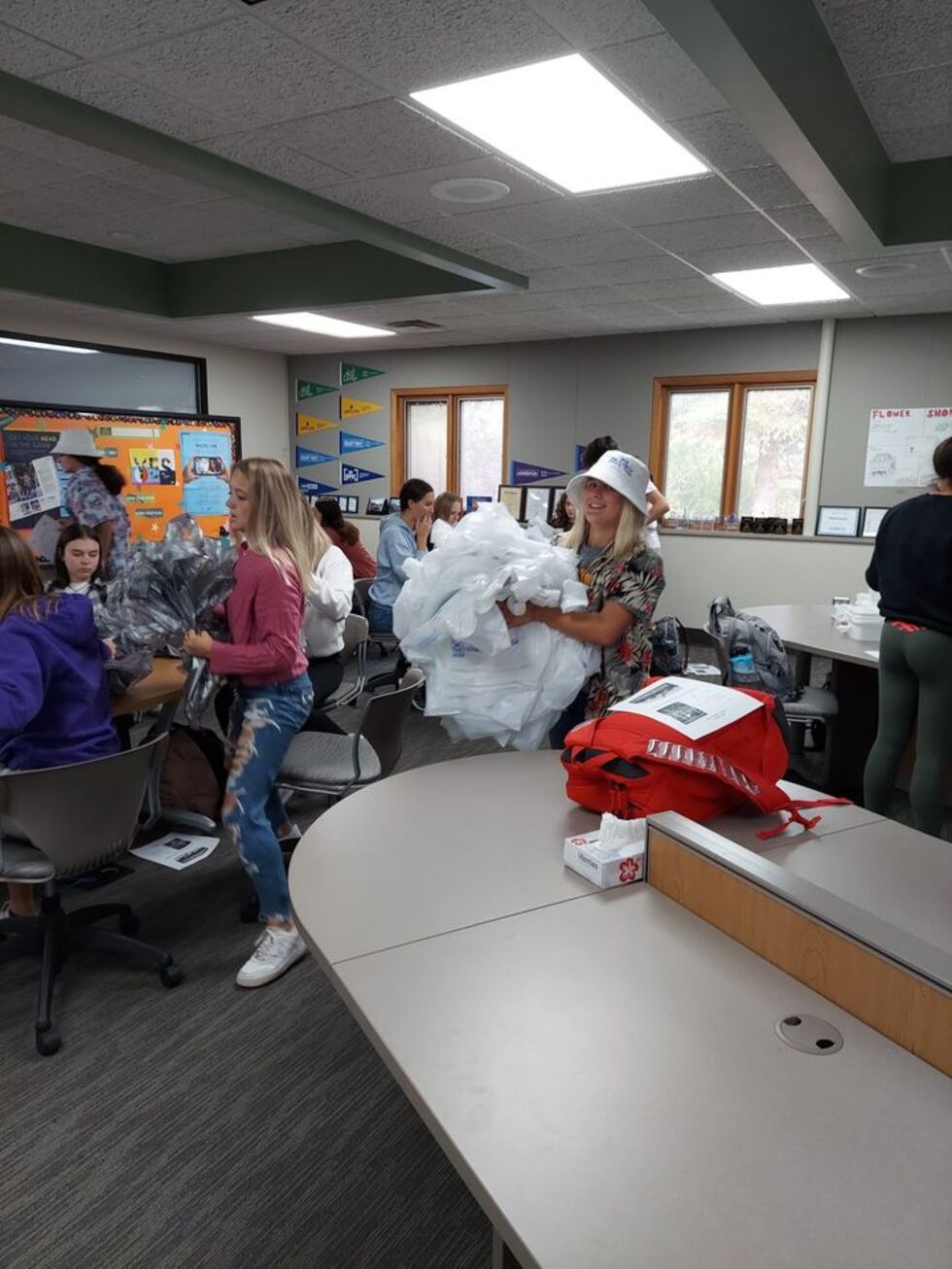 The Rhinelander Area Food Pantry gratefully received 682 pounds of foods from the FBLA/DECA...