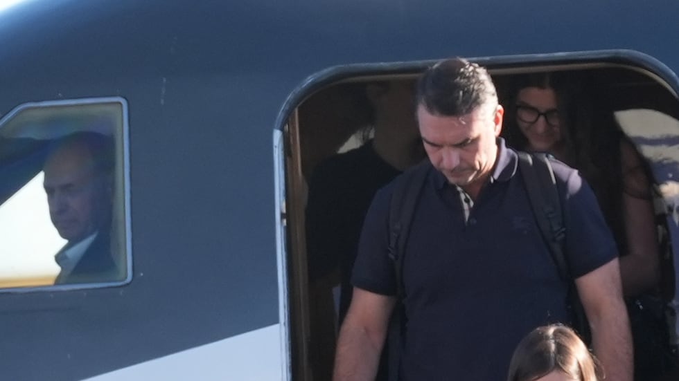 Flávio Bolsonaro arrives at Miami-Opa Locka Executive Airport on Wednesday, Oct. 28, 2026, in...
