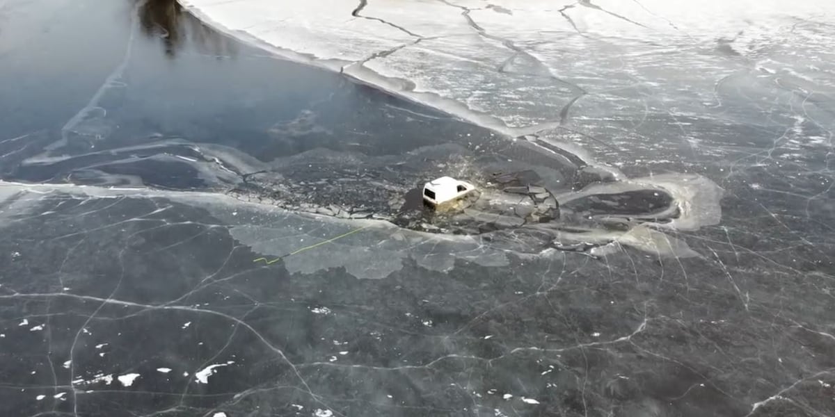 Driver arrested for “unrelated matter” after going through ice on ...