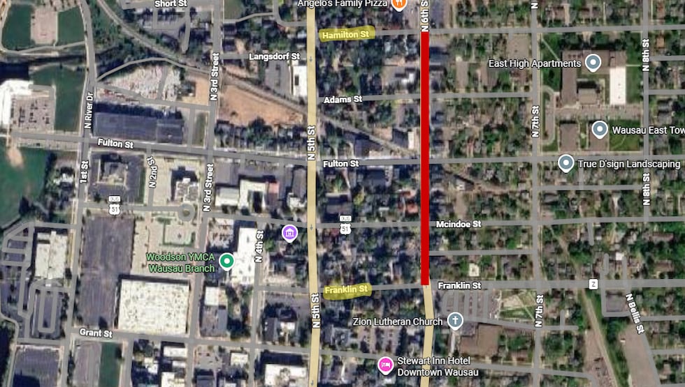 6th St closed in Wausau