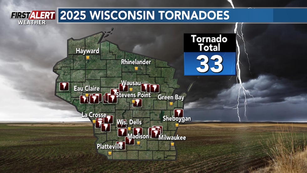 Wisconsin Tornado counter from July 24, 2025.