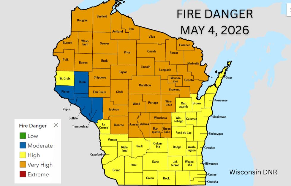 Fire Numbers Wi Wisconin DNR warns of elevated fire danger across the state