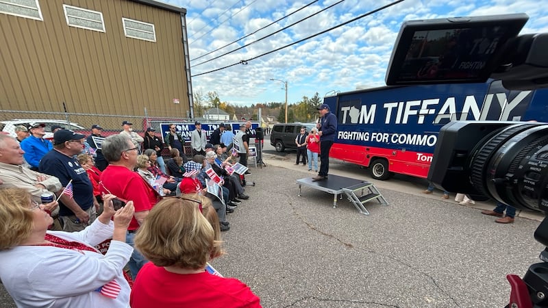Tom Tiffany stops, campaigns in Wausau