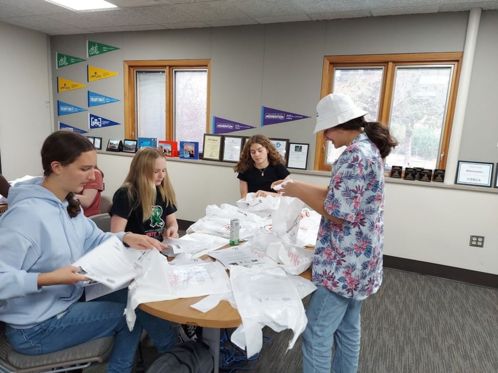The Rhinelander Area Food Pantry gratefully received 682 pounds of foods from the FBLA/DECA...