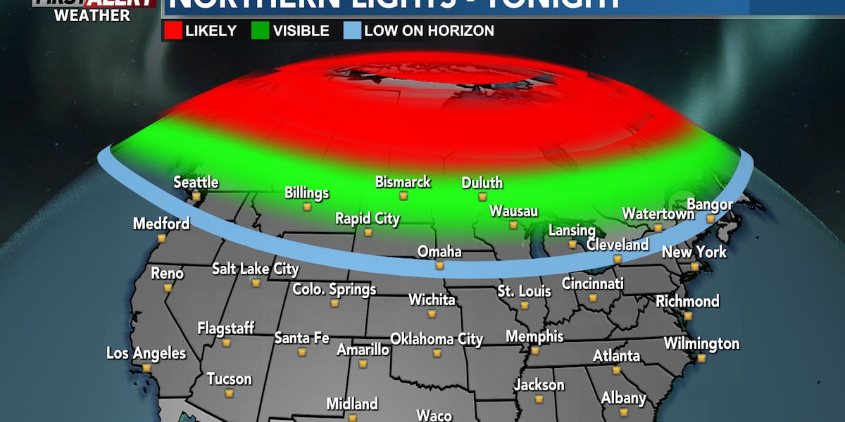 Northern Lights may be visible Monday night Northern Lights may be visible Monday night