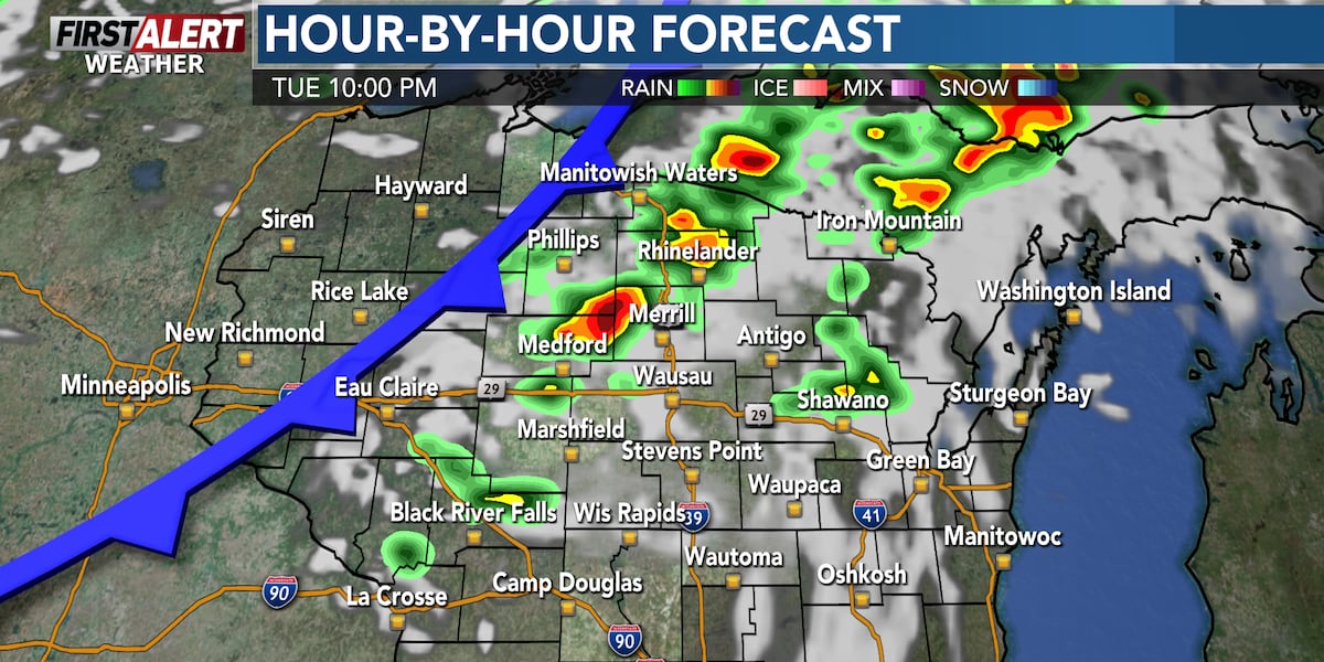 First Alert for Tuesday evening storms, few Wednesday showers