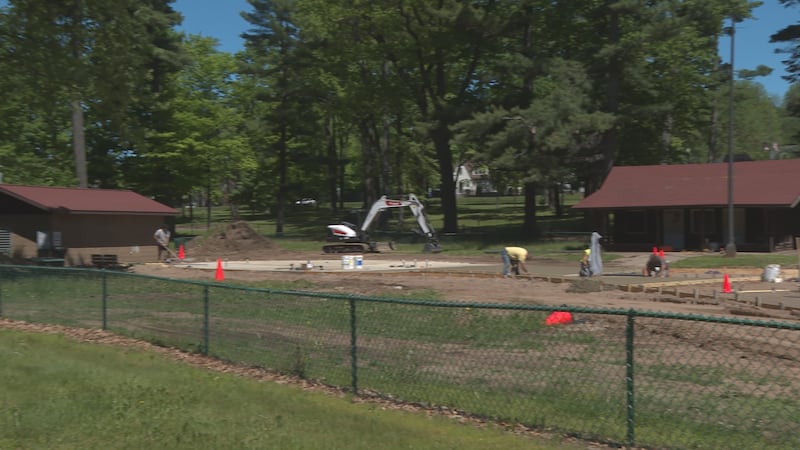 Crews are now pouring concrete as part of the Marathon Park splash pad construction.