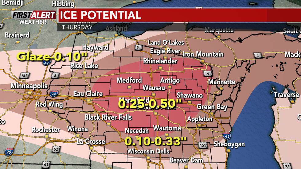 Potencial de hielo para el jueves.