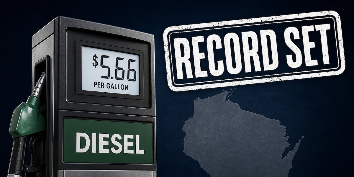 Photo: WSAW US Diesel Prices Hit Record $5.85 Per Gallon Amid Ongoing Conflict with Iran