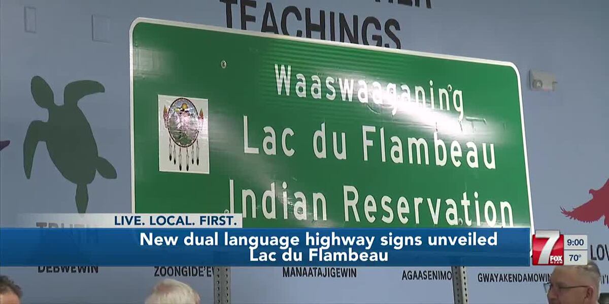 dual-language signs Lac du Flambeau