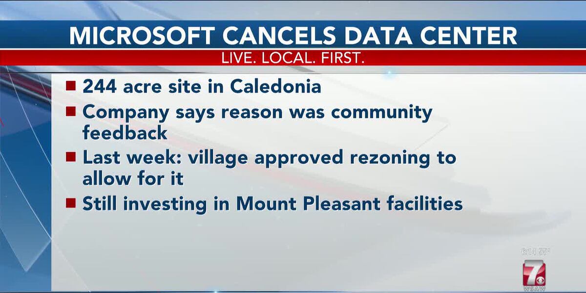 Microsoft cancels plans to build data center in Caledonia