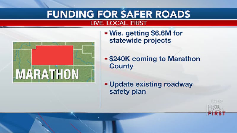 The money comes from the $6 million given to Wisconsin in the 'Safe Streets and Roads for All'...