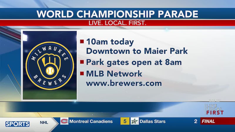 The parade is at Maier Park in Milwaukee, and can be seen online with the Brewers website or...