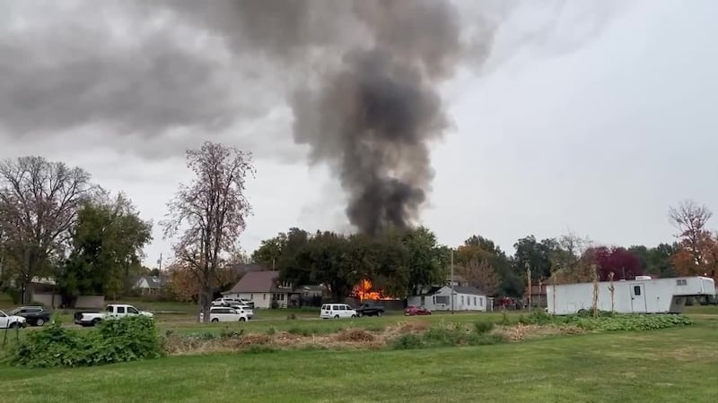 Crews battle fire in Quincy Saturday morning.