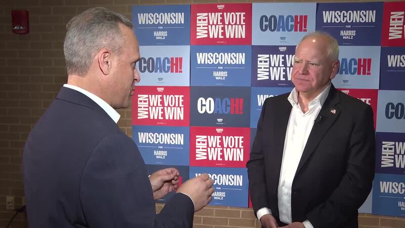 NewsChannel 7s Dale Ryman interviews Gov. Tim Walz ahead of speech at UWSP